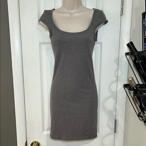 H&M Gray Bodycon Scoop Neck Dress size XS